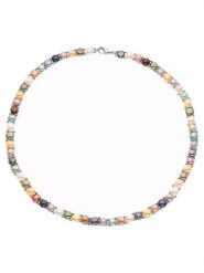 Pearline Naszyjnik z pereł z kolorowym wzorem - dł. 40 cm rozmiar: onesize. Naszyjniki damskie Pearline, srebrne. Za 260.99 zł.