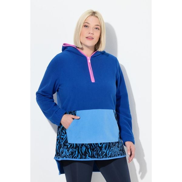 Damskie Bluza z kapturem polar szerokie kolorowe pasy kaptur długi rękaw. Niebieskie bluzy z kapturem damskie Ulla Popken, plus size, z elastanu. W wyprzedaży za 167.99 zł.