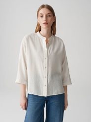 OPUS Bluzka "Fanari" w kolorze beżowym rozmiar: 42. Brązowe bluzki damskie Opus, bez wzorów, z wiskozy, bez kołnierzyka, bez ramiączek. Za 141.19 zł.