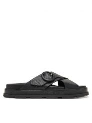 Pollini Klapki SA28134G0MTD0000 Czarny. Czarne klapki damskie Pollini, bez wzorów, ze skóry, bez obcasa. Za 1,099.00 zł.