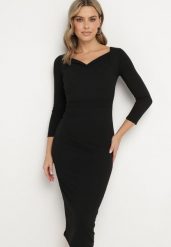 Czarna Sukienka Ozdobiona Asymetrycznym Dekoltem Silfedi. Czarne sukienki damskie Born2be, na co dzień, l, bez wzorów, z jeansu, eleganckie, z asymetrycznym kołnierzem, bez ramiączek, midi, asymetryczne. W wyprzedaży za 119.99 zł.