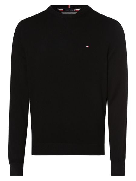 Tommy Hilfiger Sweter z dodatkiem kaszmiru Mężczyźni Bawełna czarny, M. Czarne swetry męskie Tommy Hilfiger, m, bez wzorów, z bawełny, bez kołnierzyka. Za 489.95 zł.
