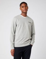 WRANGLER POSITIVE VIBES SWEAT MĘSKA BLUZA KLASYCZNA NADRUK MID GREY MEL W6F6H1X37 112141479. Szare bluzy bez kaptura męskie Wrangler, m. Za 159.99 zł.