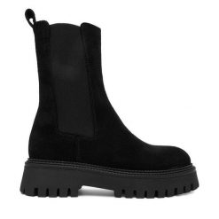 Sztyblety Badura. Czarne botki damskie Badura, bez obcasa, na płaskiej podeszwie, bez zapięcia. Za 399.99 zł.