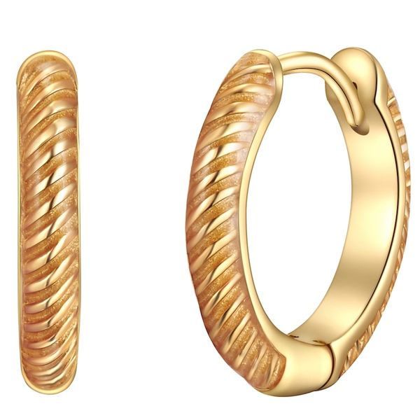 Glanzstücke München Srebrne kolczyki kreole srebro wysokiej próby żółte złoto Kolczyki koła 1 ct Damski. Szare kolczyki damskie Glanzstücke München, srebrne. Za 119.99 zł.