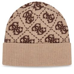 Czapka Guess. Brązowe czapki zimowe damskie Guess. Za 194.99 zł.