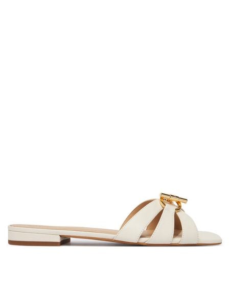 LAUREN RALPH LAUREN Klapki Blaike 802982875007 Biały. Białe klapki damskie Lauren Ralph Lauren, bez wzorów, ze skóry, bez obcasa. Za 629.99 zł.