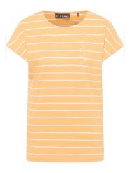 ELBSAND Koszulka "Selma" w kolorze pomarańczowo-białym rozmiar: XL. Pomarańczowe bluzki damskie ELBSAND, xl, bez wzorów, bez kołnierzyka, bez ramiączek. Za 82.99 zł.