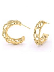 MOODE Kolczyki-półkreole "Arsinoe" rozmiar: onesize. Żółte kolczyki damskie MOODE, ze stali. Za 43.99 zł.