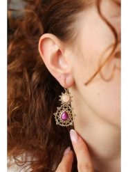 Pierres delicates Pozłacane kolczyki z agatem i kwarcem rozmiar: onesize. Różowe kolczyki damskie Pierres delicates, z agatem, pozłacane, z zapięciem typu bigiel. Za 109.00 zł.