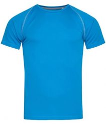 Koszulka T-shirt, Niebieska, Sportowa, ACTIVE-DRY Poliester, Raglanowe Rękawy. Niebieskie t-shirty męskie Stedman, m, bez wzorów, z materiału, bez kołnierzyka. Za 55.00 zł.