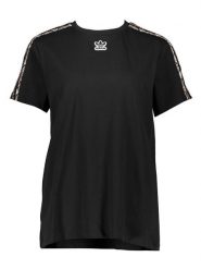 Adidas Koszulka "Snake" w kolorze czarnym rozmiar: 36. Czarne bluzki damskie Adidas, bez wzorów, z bawełny, bez kołnierzyka, bez ramiączek. Za 74.63 zł.