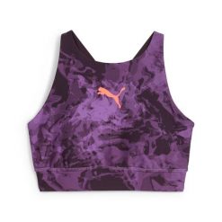 Damski stanik piłkarski Eversculpt IndividualBLAZE PUMA Midnight Plum Purple. Fioletowe biustonosze sportowe damskie Puma, bez wzorów. W wyprzedaży za 153.45 zł.