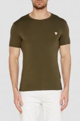 GUESS Zielony męski t-shirt z okrągłym dekoltem, Rozmiar XXL. Zielone t-shirty męskie Guess, m, z aplikacjami, z bawełny, bez kołnierzyka. W wyprzedaży za 72.99 zł.
