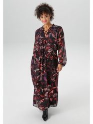 Aniston Sukienka w kolorze czarno-różowym rozmiar: 50. Czarne sukienki damskie Aniston, bez wzorów, bez kołnierzyka, bez ramiączek, maxi. Za 130.81 zł.