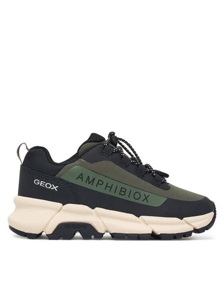Geox Sneakersy J Flexyper Plus Boy B Abx J46LCC 0FU50 C0498 M Zielony ciemny. Zielone buty sportowe chłopięce Geox, bez wzorów, z materiału, bez zapięcia. Za 359.99 zł.