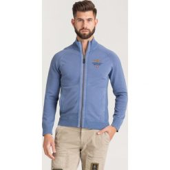 SWETER Aeronautica Militare. Niebieskie kardigany męskie AERONAUTICA MILITARE, l, bez wzorów, z bawełny, retro, bez kołnierzyka. Za 659.00 zł.