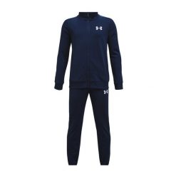 Dres Under Armour Granatowy dla Młodych Sportowców. Białe spodnie dresowe damskie Under Armour, m, bez wzorów, z dresówki. Za 232.95 zł.