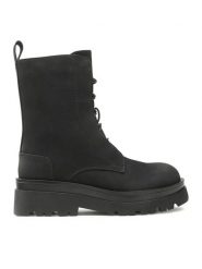 Jenny Fairy Trapery WS5605-12 Czarny. Czarne trapery damskie Jenny Fairy, ze skóry, bez obcasa. Za 119.99 zł.