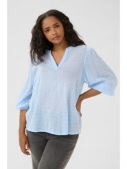 KAFFE curve Bluzka w kolorze błękitnym rozmiar: 50. Niebieskie bluzki damskie KAFFE curve, bez wzorów, z bawełny, bez kołnierzyka, bez ramiączek. Za 78.99 zł.