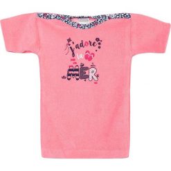 Koszulka w kolorze jasnoróżowym. Czerwone koszulki dziewczęce Absorba & DIM, bez wzorów, bez ramiączek. W wyprzedaży za 17.95 zł.