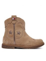 Tommy Hilfiger Botki T1A5-35191-1429 M Beżowy. Brązowe botki dziewczęce Tommy Hilfiger, bez wzorów, ze skóry, bez ramiączek. Za 454.99 zł.