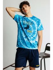 Admas Piżama w kolorze niebieskim rozmiar: M. Niebieskie piżamy męskie admas, m, bez wzorów, z bawełny, bez ramiączek. Za 135.49 zł.