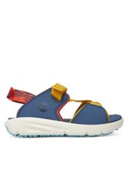Timberland Sandały Motion Dune TB0A6C4PETU1 Niebieski. Niebieskie sandały chłopięce Timberland, ze skóry, bez zapięcia. Za 169.99 zł.