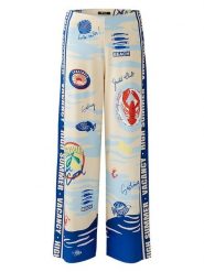 Miss Lagotte Spodnie w kolorze biało-niebieskim rozmiar: 36. Białe spodnie materiałowe damskie Miss Lagotte, bez wzorów, z materiału, z podwyższonym stanem. Za 144.92 zł.