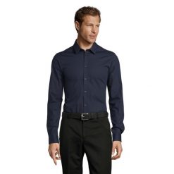 Męska Koszula Z Długim Rękawem Blake Stretch. Niebieskie koszule męskie SOL'S, m, bez wzorów, bez kołnierzyka, bez ramiączek. Za 189.99 zł.