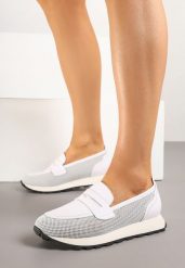 Białe Skórzane Półbuty Mokasyny Aroti. Białe mokasyny damskie Born2be, z jeansu. Za 209.99 zł.
