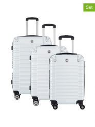 Geographical Norway 3-częściowy zestaw "Sourcing" w kolorze białym rozmiar: onesize. Białe walizki Geographical Norway, bez wzorów, z materiału. Za 347.99 zł.