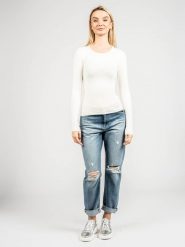 Guess Sweter "Paula" | 01G514 5439Z | Paula | Kobieta | Kremowy. Białe swetry klasyczne damskie Guess, xs, z dzianiny, bez kołnierzyka. W wyprzedaży za 179.00 zł.