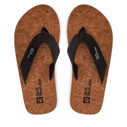 Japonki Jack Wolfskin. Czarne klapki damskie Jack Wolfskin, bez wzorów, bez obcasa. Za 149.99 zł.