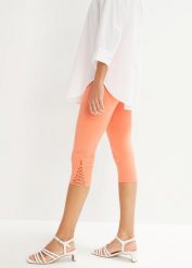 Legginsy rybaczki. Brązowe legginsy damskie bonprix, bez wzorów. Za 69.99 zł.