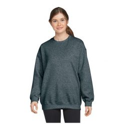 Bluza Polarowa Unisex Dla Dorosłych Softstyle Heather Midweight Fleece Top. Szare topy sportowe damskie Gildan, na zimę, xl, bez wzorów, z bawełny, bez ramiączek. Za 114.99 zł.