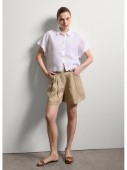 STEFANEL Bluzka w kolorze białym rozmiar: XL. Białe bluzki damskie Stefanel, xl, bez wzorów, bez kołnierzyka, bez ramiączek. Za 130.99 zł.