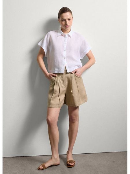 STEFANEL Bluzka w kolorze białym rozmiar: L. Białe bluzki damskie Stefanel, l, bez wzorów, bez kołnierzyka, bez ramiączek. Za 130.99 zł.