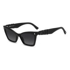 Okulary przeciwsłoneczne DSQUARED2 ICON 0026/S 807 dla kobiet, rozmiar 55 mm. Czarne okulary przeciwsłoneczne damskie Dsquared, motyl. Za 874.65 zł.
