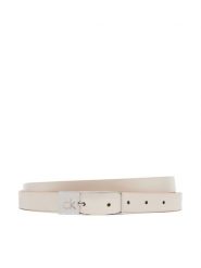 Calvin Klein Pasek Damski Ck Cut Square Buckle 2.0 K60K613155 Biały. Białe paski damskie CALVIN KLEIN, bez wzorów, ze skóry. Za 129.99 zł.