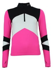 Peak Mountain Koszulka funkcyjna "Athos" w kolorze różowo-czarnym rozmiar: XL. Czarne bluzki sportowe damskie Peak Mountain, xl, bez wzorów, z materiału, bez ramiączek. Za 118.56 zł.
