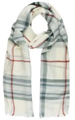 Lekki (Przejściowy) Szalik z Naturalnej Wiskozy - Fraas - Ecru, Krata. Szaliki męskie V. Fraas, bez wzorów, z materiału. Za 59.00 zł.