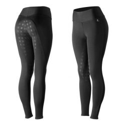 Legging Super miękki damski kombinezon jeździecki z pełnym dołem Horze Juliet. Czarne kombinezony damskie HORZE, l, bez wzorów, z elastanu, bez kołnierzyka, bez ramiączek. Za 266.00 zł.