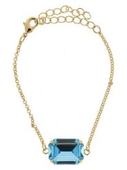 Otazu Pozłacana bransoletka z kryształem Swarovski rozmiar: onesize. Niebieskie bransoletki damskie Otazu, pozłacane. Za 191.42 zł.