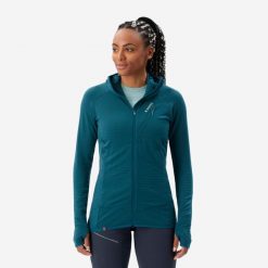 Sweter damski merino z kapturem Alpinism. Niebieskie swetry klasyczne damskie SIMOND, m, z elastanu, bez kołnierzyka. Za 349.99 zł.