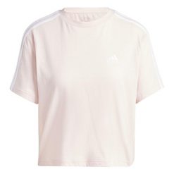 Koszulka damska adidas Essentials 3-Stripes Single Jersey Crop Top. Czerwone bluzki sportowe damskie Adidas, l, z bawełny, bez kołnierzyka, bez ramiączek. Za 105.99 zł.