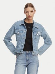 Calvin Klein Jeans Kurtka jeansowa LV047F672G Niebieski jasny Regular Fit. Niebieskie kurtki damskie Calvin Klein Jeans, xl, bez wzorów, z bawełny, bez kaptura. Za 409.99 zł.