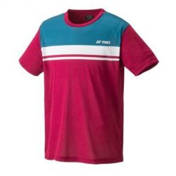 Koszulka sportowa męska Yonex Crew Neck Stripes 2023. Czerwone t-shirty sportowe męskie YONEX, l, z materiału, bez ramiączek, na fitness i siłownię. Za 219.00 zł.