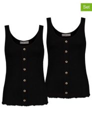 Stitch & Soul Topy (2 szt.) w kolorze czarnym rozmiar: XS. Czarne topy damskie Stitch & Soul, xs, bez wzorów, prążkowane, bez kołnierzyka. Za 61.46 zł.