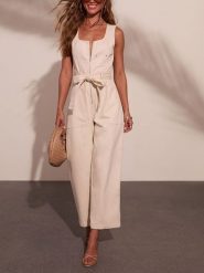 Milan Kiss Kombinezon w kolorze białym rozmiar: L. Białe kombinezony damskie Milan Kiss, l, bez wzorów, z bawełny, bez kołnierzyka, bez ramiączek. Za 259.95 zł.